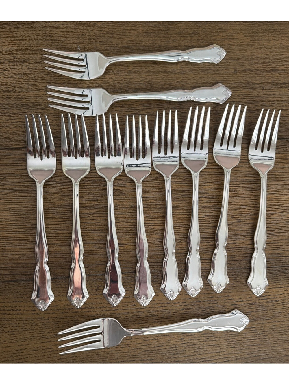Wallace Deep Silver Centennial Silverplate Salad Forks - Set of 11